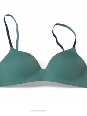 Body by Victoria's Secret No Wire Teal Molded T-Shirt Bra with Contrast Straps